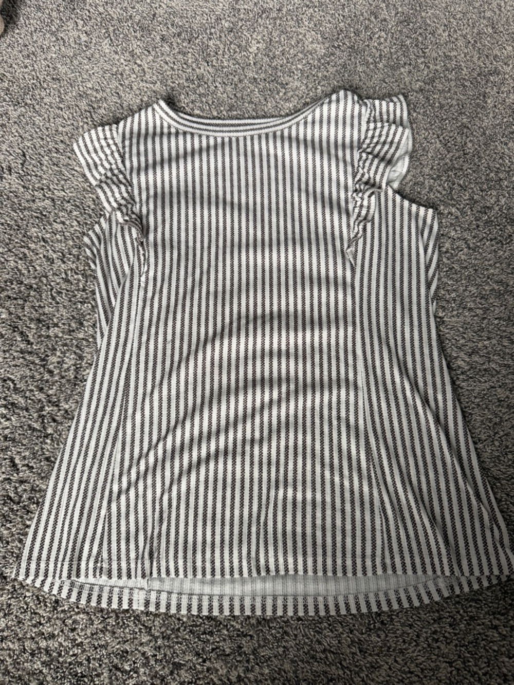 Striped Black and White Short Sleeve Women's Top